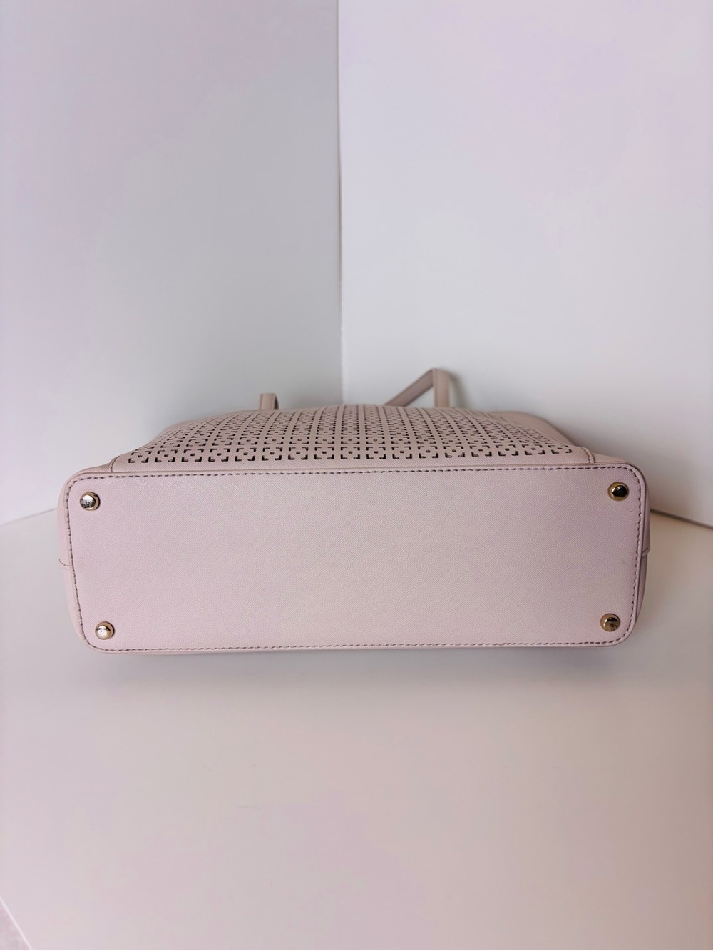 Kate Spade Cedar Street Perforated Tayler Tote Beige Handbag Bag - Picture 5 of 9